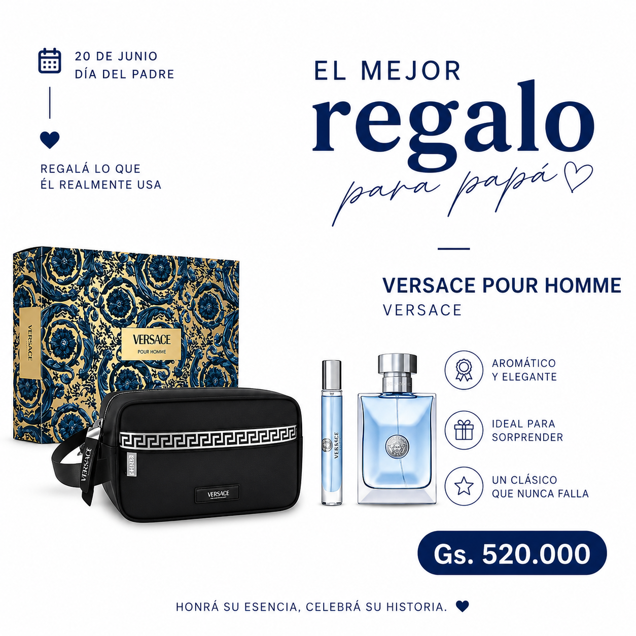 KIT VERSACE POUR HOMME 100ML + 10ML + NECESER